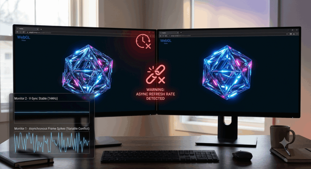 Diagnosing Micro-Stutters in WebGL Environments Triggered by Dual-Monitor Asynchronous Refresh Rates