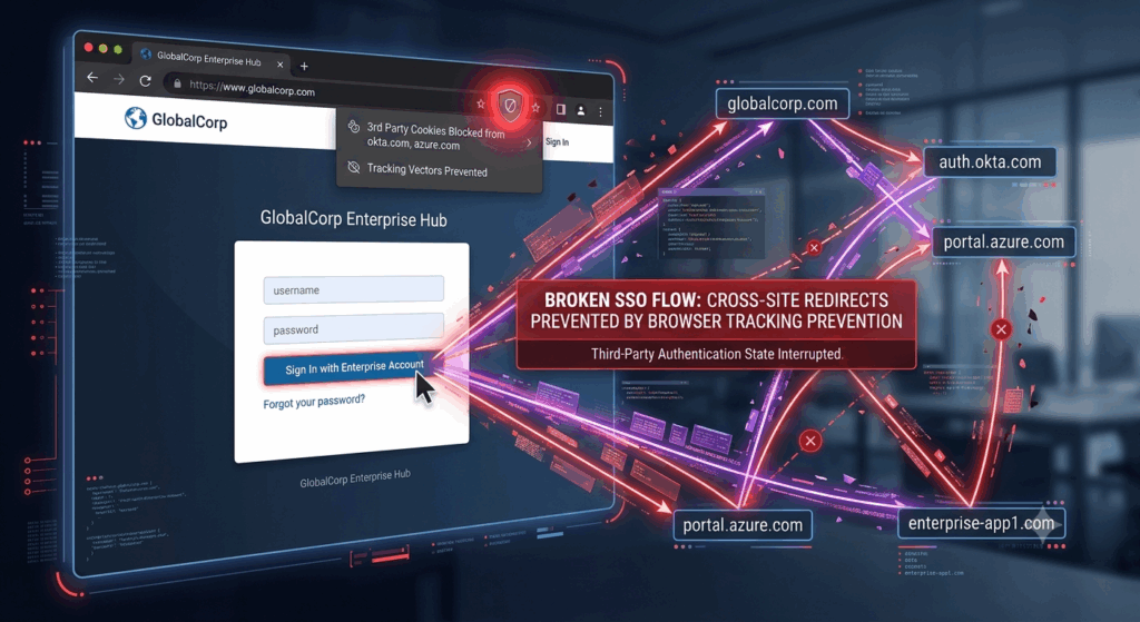 How Browser-Level Tracking Prevention Breaks Single Sign-On (SSO) Bounces Across Multi-Domain Enterprise Ecosystems