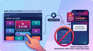 Managing the Limitations of Web Share API When Distributing Large File Payloads to Native Mobile Apps