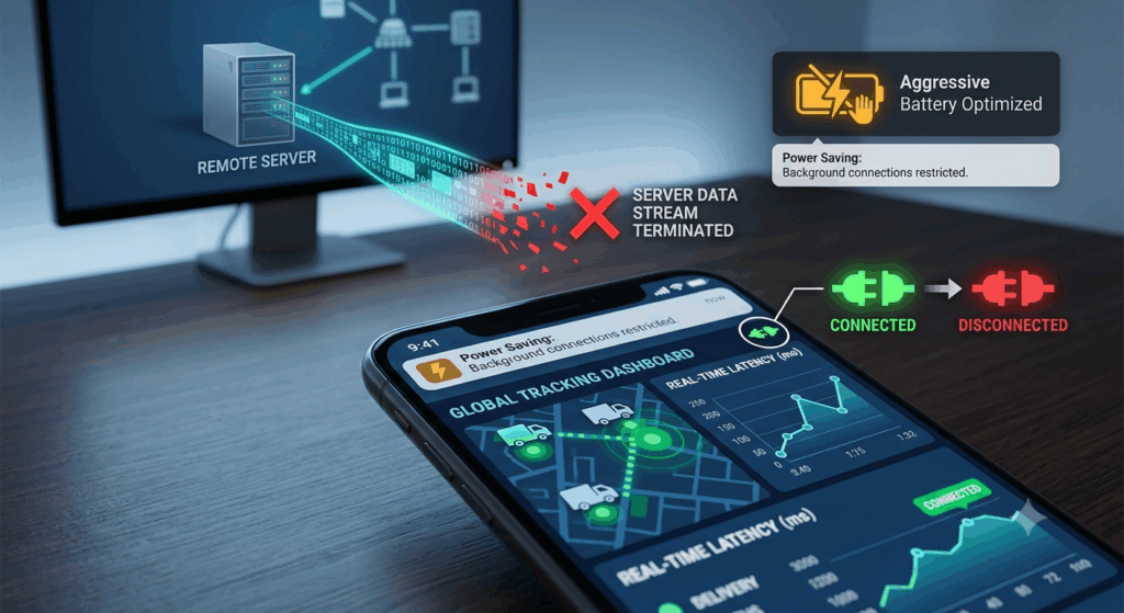 How Aggressive Battery Optimization on Mobile Kills Background Web-Socket Connections for Real-Time Dashboards